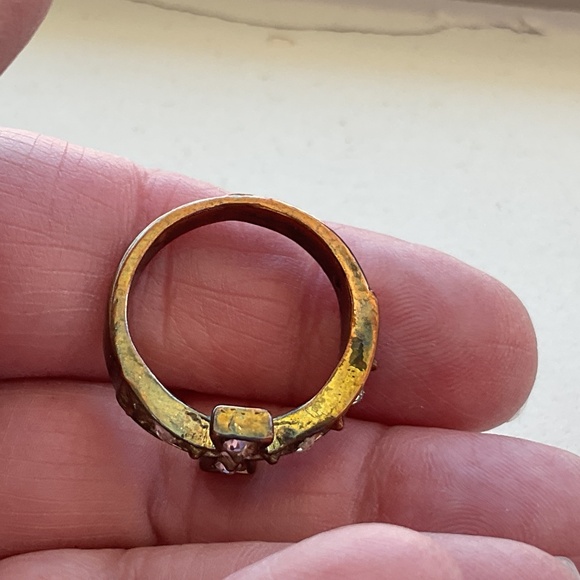 Vintage Cross Ring Crystal Copper size 8.25 - Picture 11 of 15